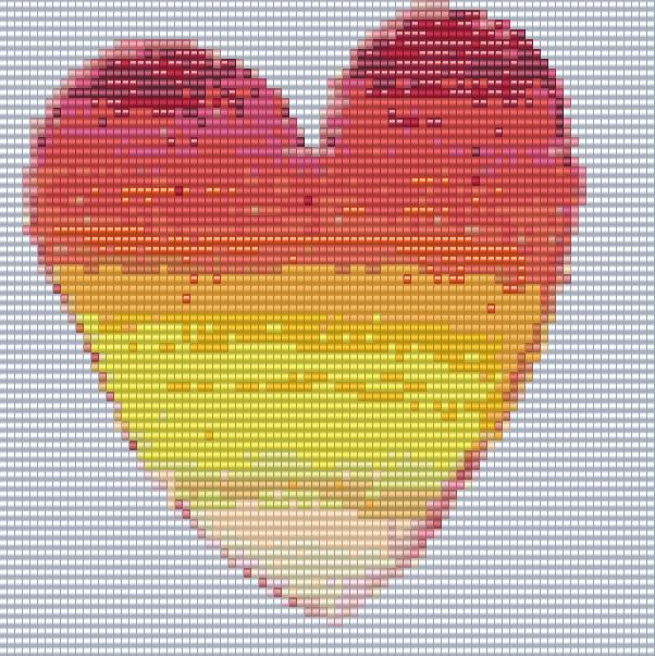 Bead Loom Pattern, Sunset Heart, Miyuki Delica, Instant Download, beaded tapestry